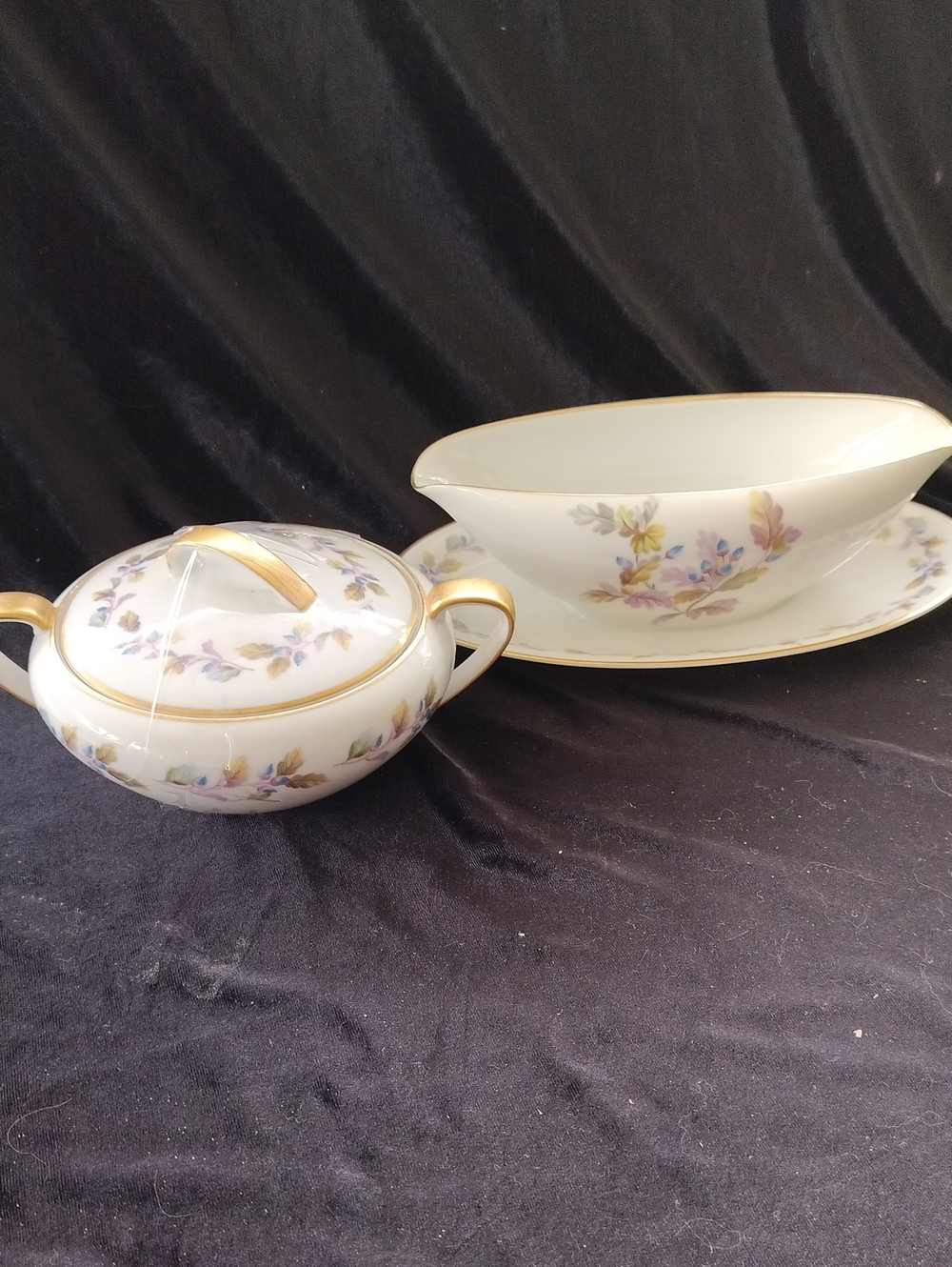 Noritake China OAKWood GRAVY BOAT & Sugar Bowl